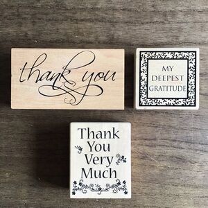 NEW Wooden Thank You Stamps (Set of 3)